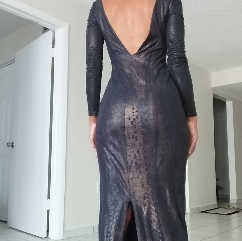 Real Bebe Coppertail full length dress - Picture 2 of 4